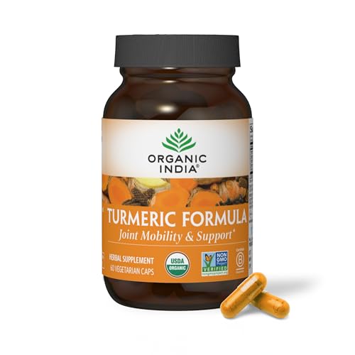 ORGANIC INDIA Turmeric Curcumin with Black Pepper - Organic Turmeric & Curcumin Supplement, Joint & Immune System Suppor