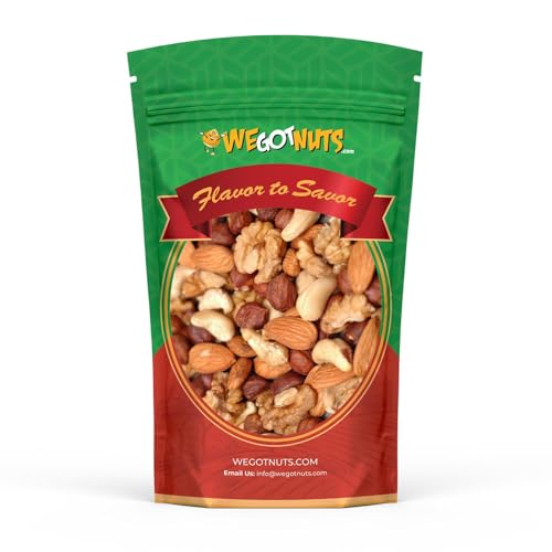 Raw Deluxe Unsalted Mixed Nuts- Premium Quality Kosher Mixed Nuts Snack by We Got Nuts- Natural Rich Flavor Cashews, Wal