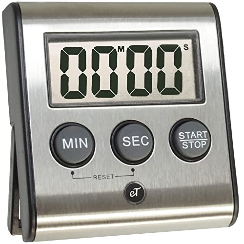 Elegant Digital Kitchen Timer Stainless Steel - Loud Alarm - Model eT-23