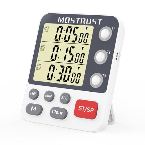 MOSTRUST Digital Dual Kitchen Timer, Multiple Channels Countdown Timer