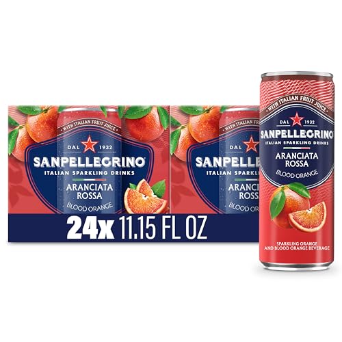 Sanpellegrino Italian Sparkling Drink Aranciata Rossa, Sparkling Orange and Blood Orange Beverage, 11.15 Fl Oz (Pack of 
