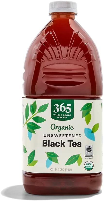 365 by Whole Foods Market, Organic Unsweetened Black Tea, 64 Fl Oz (Pack of 6)