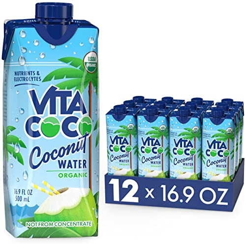 Vita Coco Coconut Water, Pure Organic | Refreshing Coconut Taste | Hydrating Electrolytes | Vital Nutrients | 16.9 Oz (P