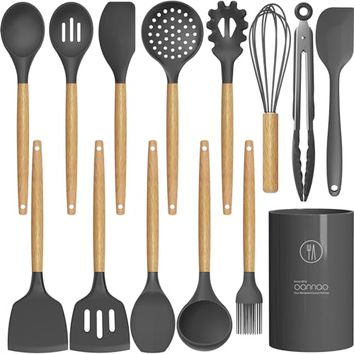 oannao Silicone Cooking Utensils Kitchen Utensil Set - 446°F Heat Resistant Silicone Kitchen Utensils Set, Spatula,Turne