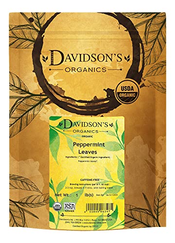 Davidson's Tea Bulk, Organic Peppermint Leaves, 16-Ounce Bag