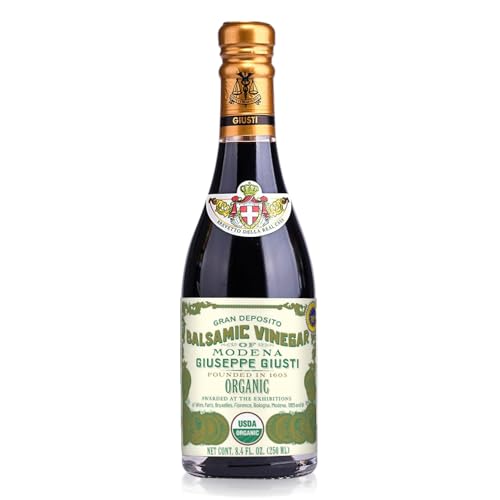 Giusti Organic Balsamic Vinegar of Modena IGP, Matured & Balanced Authentic Italian Aceto Balsamico from Italy, 1 Silver