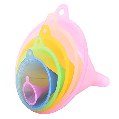 Delove All Purpose Plastic Funnel Set of 6 - Funnels for Kitchen Use Filling Bottles - Small Funnel Set- Mini/Small//Lar