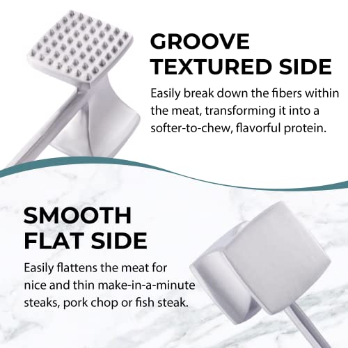 KITEXPERT Meat Tenderizer Hammer with Comfortable-Grip Handle, Dual-side Mallet for Kitchen, Heavy Duty Pounder For Tenderizing Steak, Beef and Fish