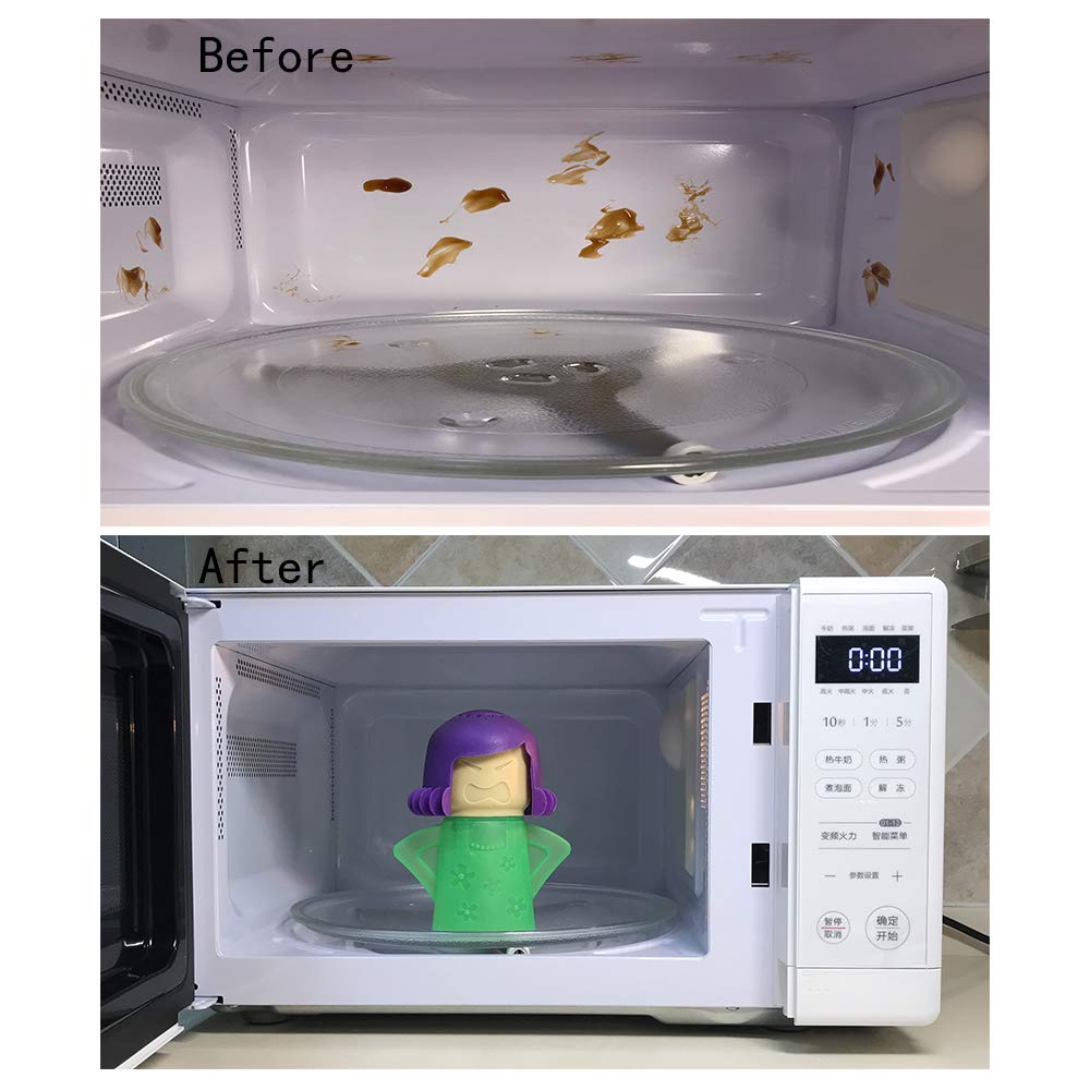 Aivwis Angry Mom Microwave Cleaner, Mad Mama Microwave Steam Cleaner, Just Add Vinegar and Water, Easily Cleans the Crud in Minutes (Green)