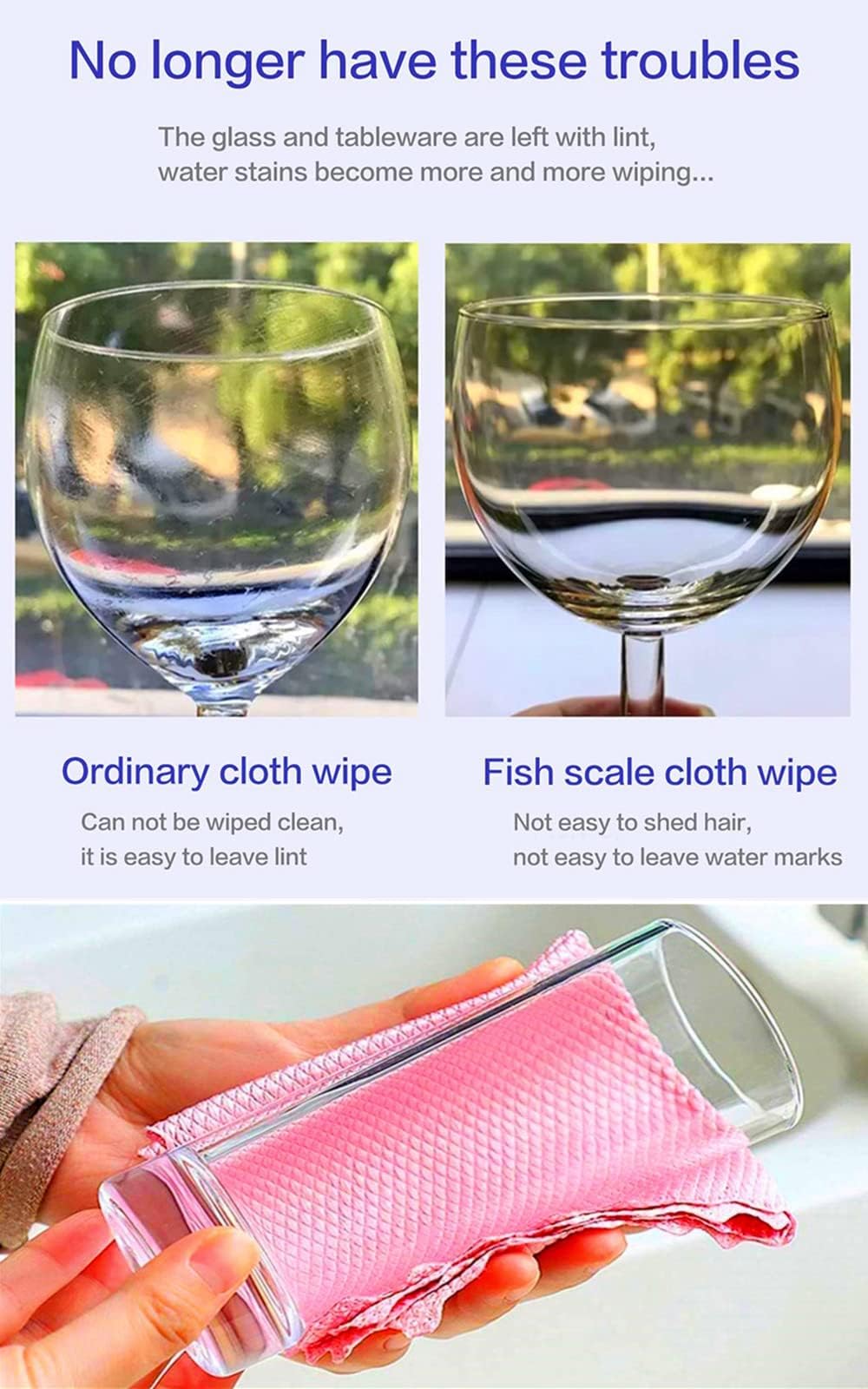 10pcs Cleaning Cloth Fish Scale Cloth Microfiber Cloth Nanoscale Cleaning Cloth Lint Free Cloth Easy Clean Cloth, No Trace High Absorption Polishing Cloth For Kitchen Home (Random Color)(30X40cm)