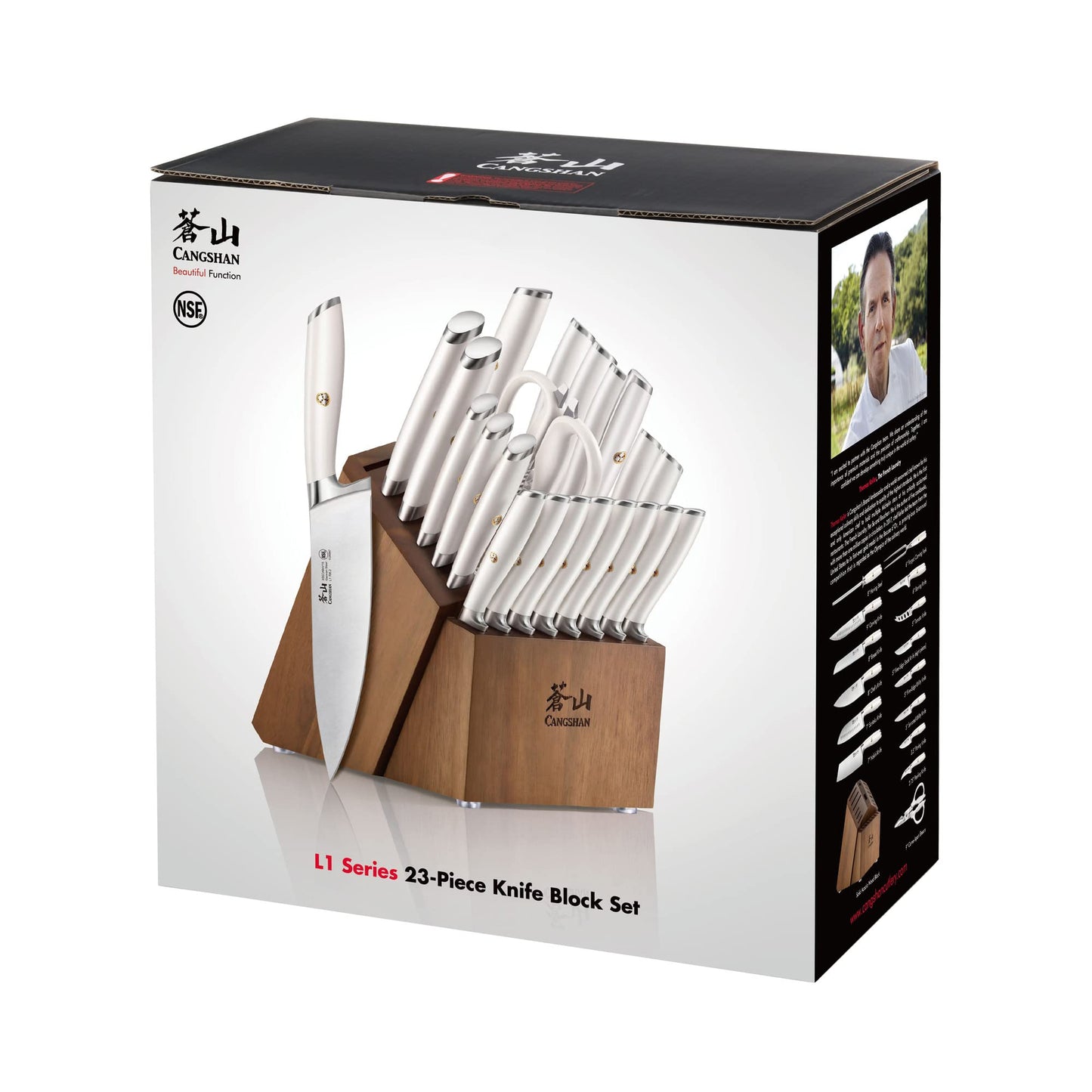 Cangshan L1 Series 23-Piece Classic Knife Block Set, Forged German Steel, 1027549