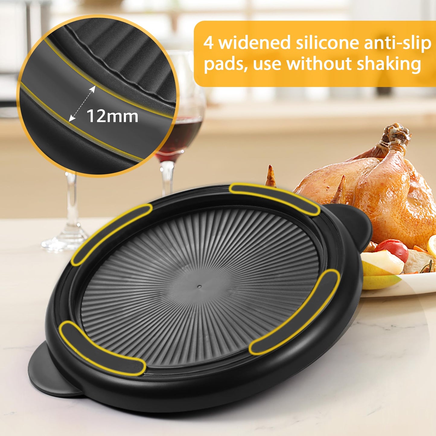 Eoaod Pro Chicken Shredder 10.8 inch, Large Chicken Breast Shredder Tool Twist, Meat Shredder Machine with Widened Anti Slip Mat Fix, , Suitable for Pork, Beef, Dishwasher (Translucent Black)