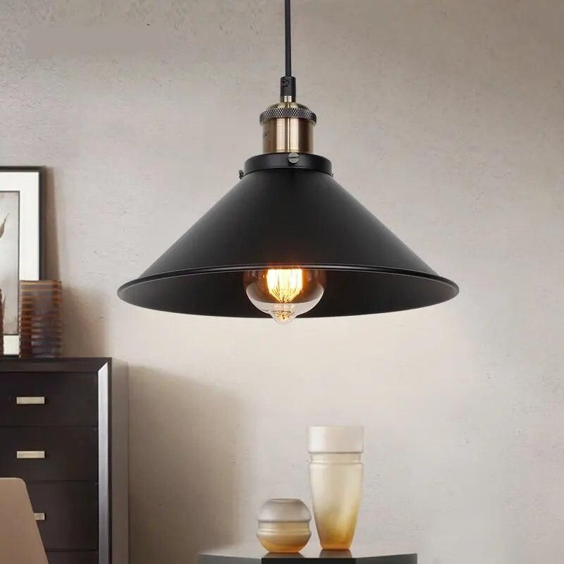 Vintage Industrial Pendant Light - Black Loft Hanging Chandelier for Kitchen, Dining & Living Spaces