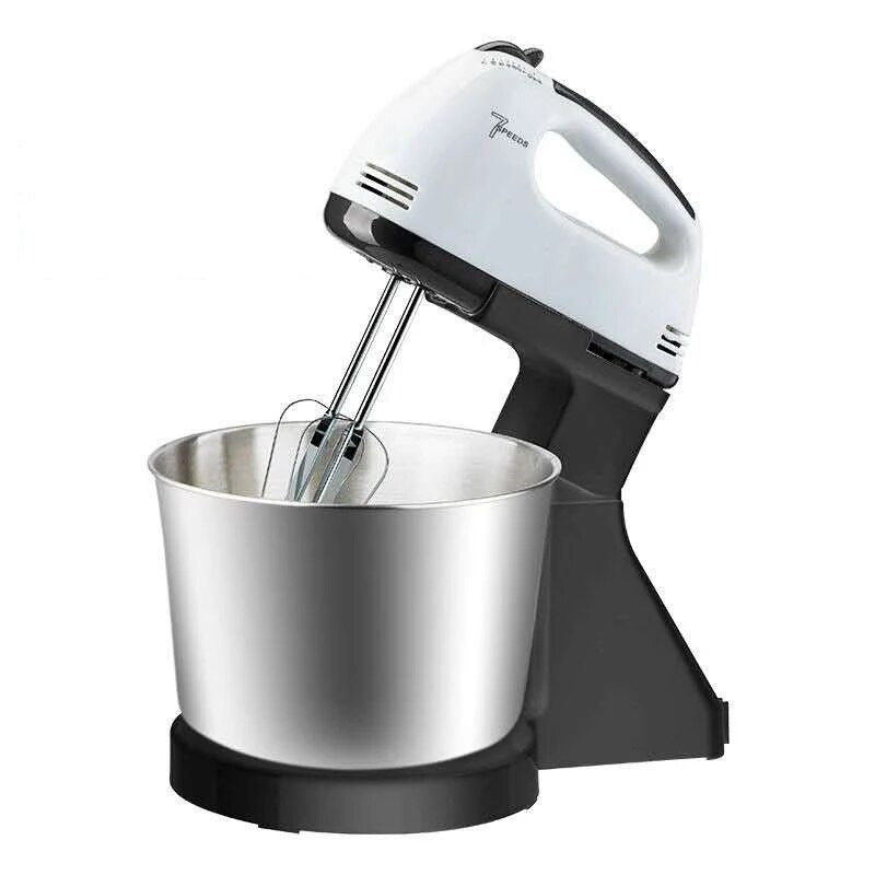 7-Speed Stand Mixer with Stainless Steel Bowl - Electric Kitchen Food Processor for Baking and Frothing