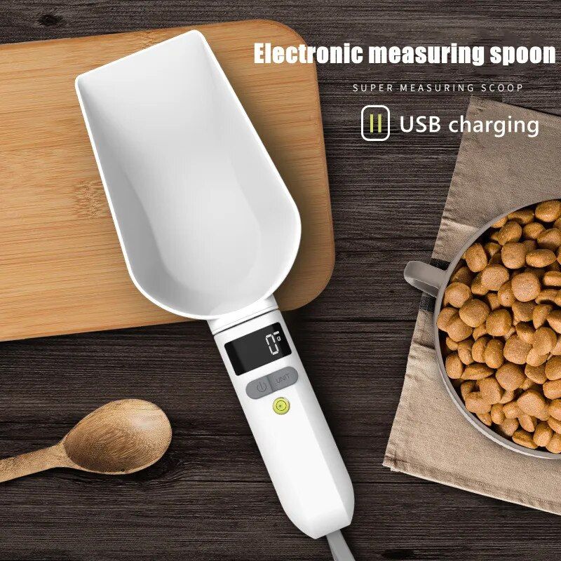Multi-Function Digital Pet Feeding Spoon & Kitchen Scale – Precision 0.1g to 800g Measurement