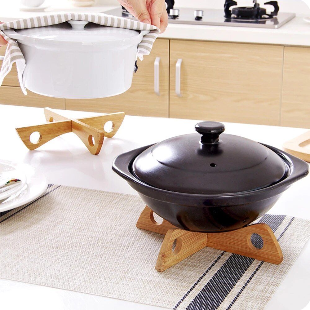 Classic Wooden Pot Trivet - Heat Resistant and Detachable Kitchen Table Mat