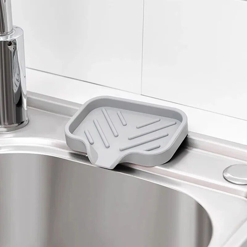 Multi-Purpose Silicone Sink Organizer Tray - Soap, Sponge & Brush Holder for Kitchen and Bathroom