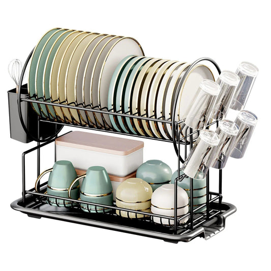 Multi-Purpose Metal Kitchen Organizer Rack with Drainboard