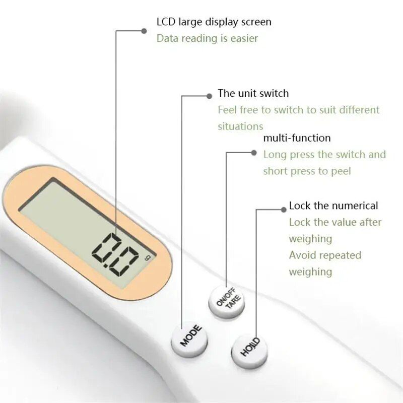 Digital LCD Adjustable Weighing Spoon with Multi-Function Kitchen Scale