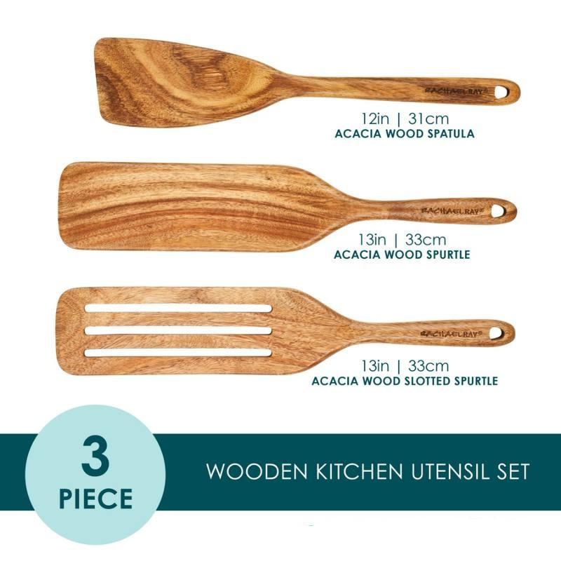 3-Piece Acacia Wood Kitchen Utensil Set