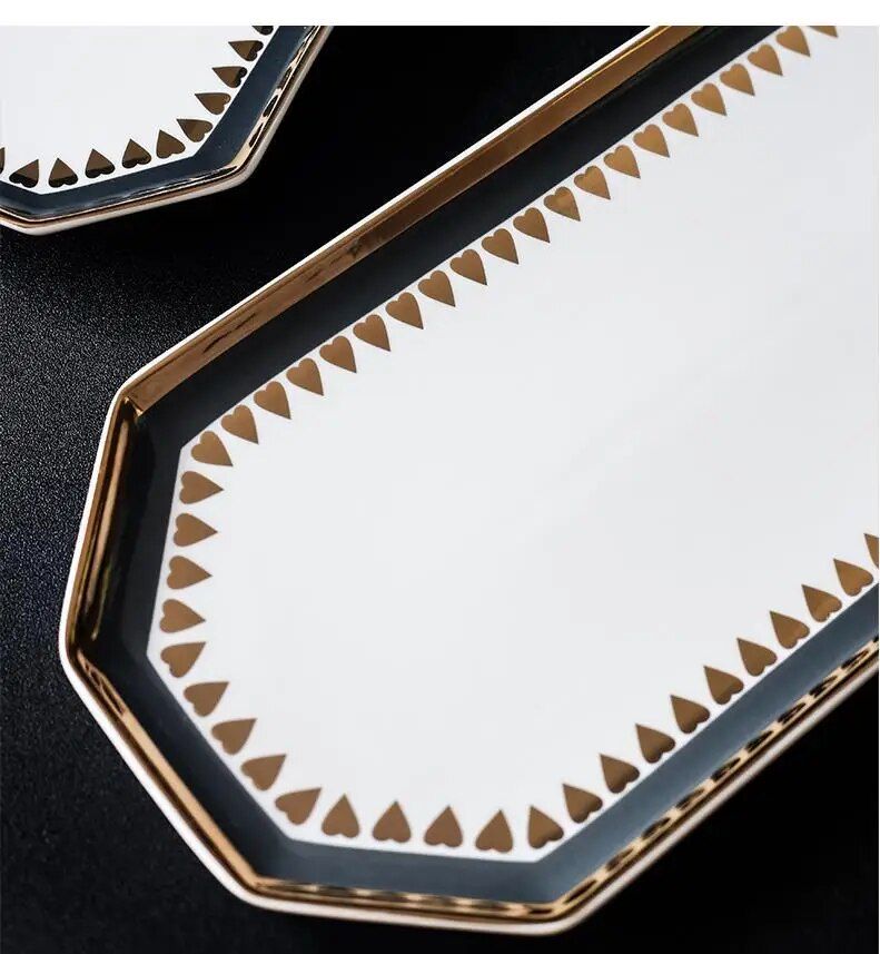 Kitchen Storage Tray: Nordic Light Luxury Ceramic Plate Organizer