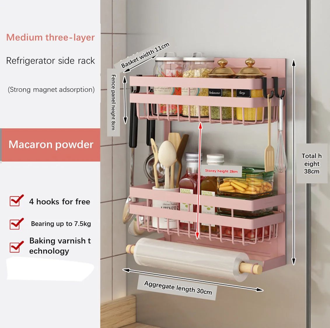 Multi-Tier Magnetic Kitchen Shelf: Space-Saving, Foldable, Versatile Organizer