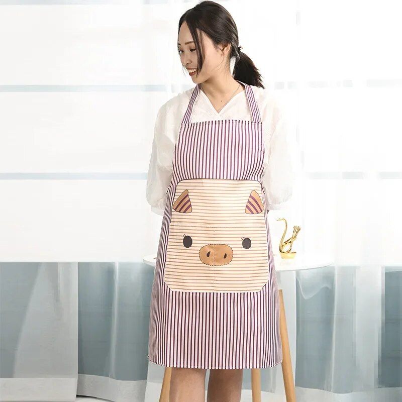 Cheerful Cartoon Waterproof Kitchen Apron