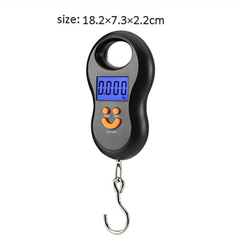 Compact LCD Digital Hanging Scale - 50Kg Capacity, Precision Weighing for Kitchen, Fishing, and Travel