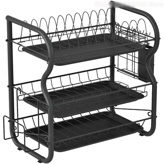 3-Tier Stainless Steel Kitchen Dish Drying Rack and Organizer