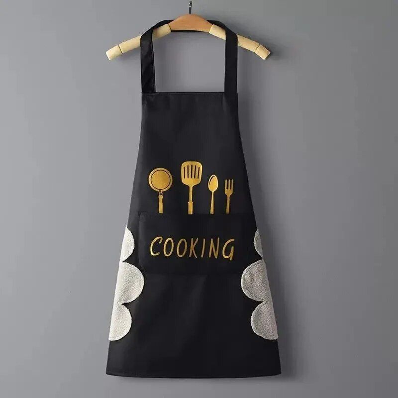 Multi-Functional Waterproof Kitchen Apron with Handy Towels and Pocket