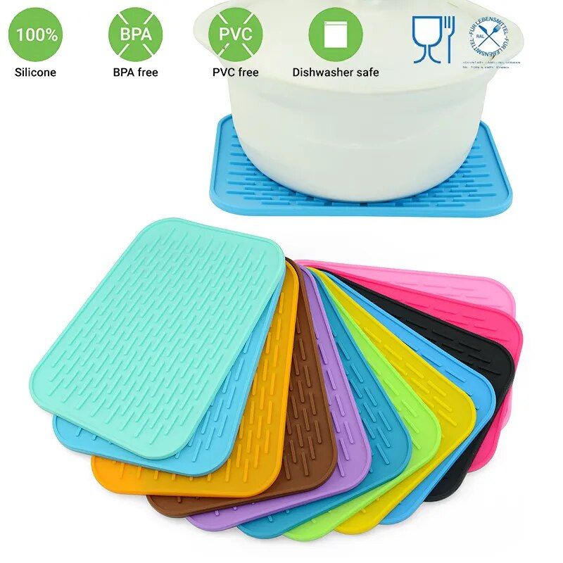 Silicone 4-in-1 Kitchen Tool: Pot Holder, Trivet, Jar Opener, and Spoon Rest