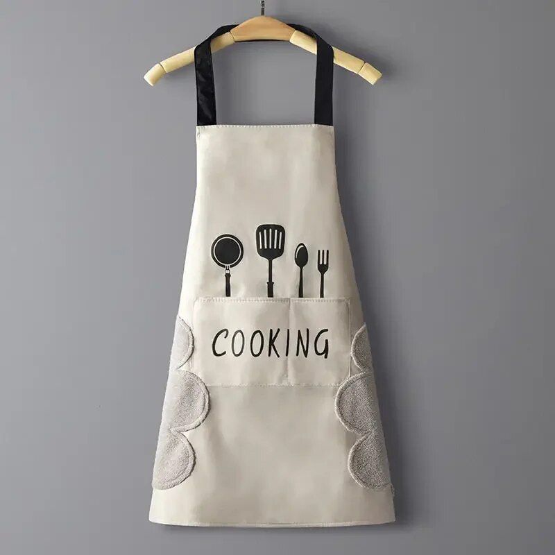 Multi-Functional Waterproof Kitchen Apron with Handy Towels and Pocket