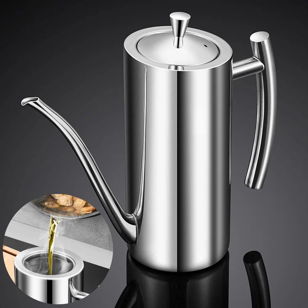 Stainless Steel No-Drip Oil and Vinegar Dispenser: Sleek, Eco-Friendly Kitchen Essential