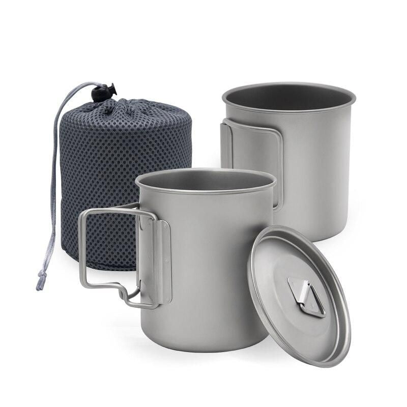 Titanium Camping Mug - Portable Outdoor Cookware with Tableware