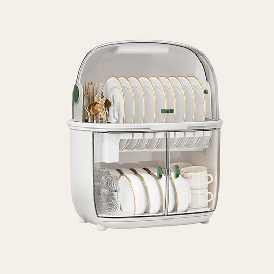 Deluxe Double-Layer Dish Drying Rack: Space-Saving Kitchen Organizer