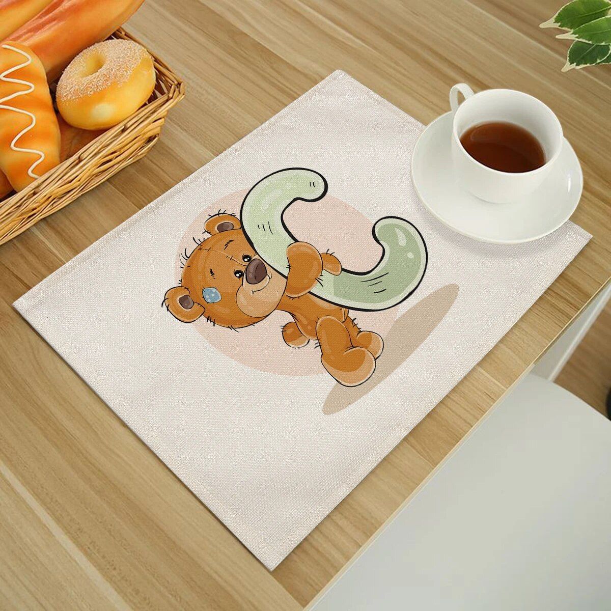 Cute Cartoon Animal Bear Kitchen Placemat for Children