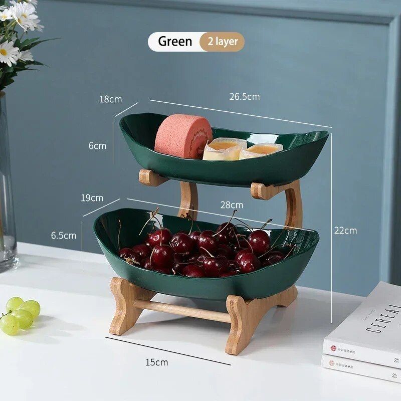 Multi-Layer Fruit and Snack Organizer: Elegant Oval Shaped Kitchen Stand