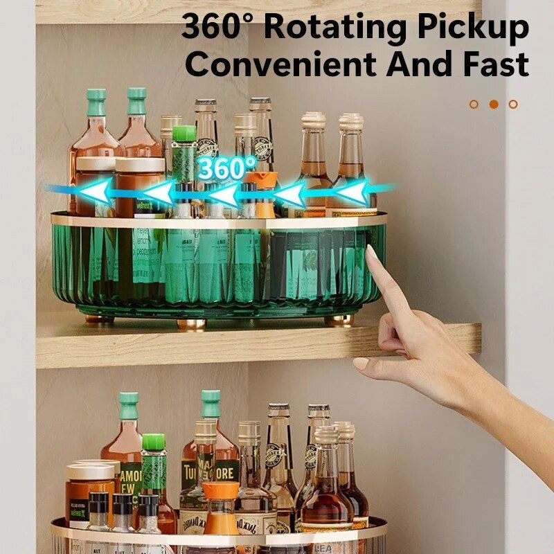 Multi-Purpose 360° Rotating Storage Organizer - Large Capacity Turntable for Kitchen and Home Essentials