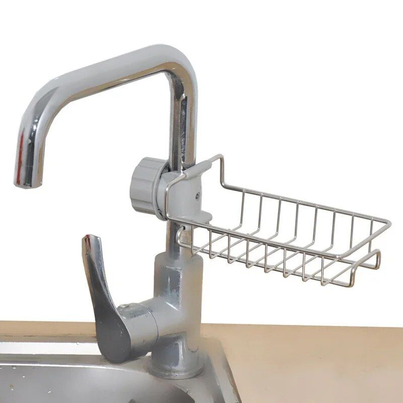 Stainless Steel Tap Drain Rack - Multi-Purpose Kitchen Faucet Storage