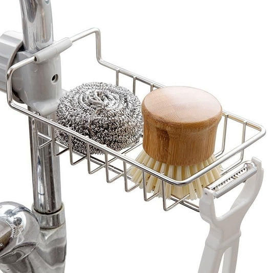 Stainless Steel Tap Drain Rack - Multi-Purpose Kitchen Faucet Storage