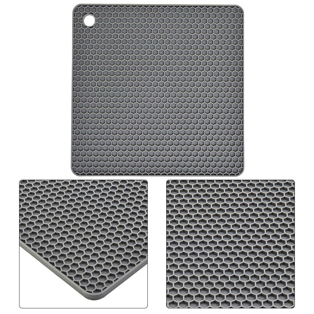 Heat-Resistant Silicone Placemat - Non-Slip Square Table Mat for Kitchen