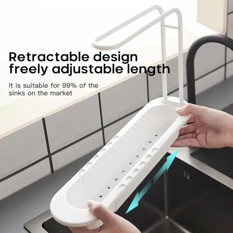 Expandable Kitchen Sink Organizer – Space-Saving Drainer Rack with Towel Holder