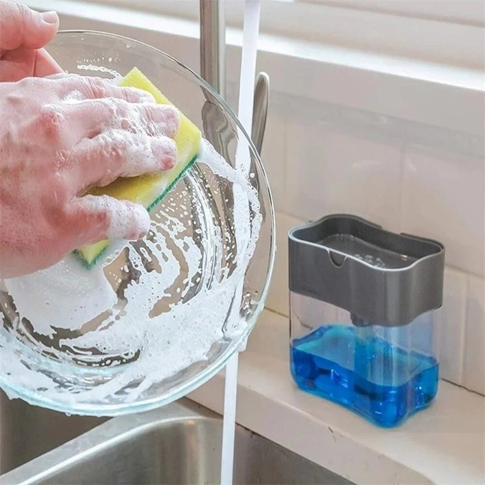 Efficient Kitchen Soap Dispenser with Sponge Holder