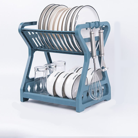 Versatile Double-Layer Kitchen Dish Rack - Eco-Friendly, Stainless Steel & PP