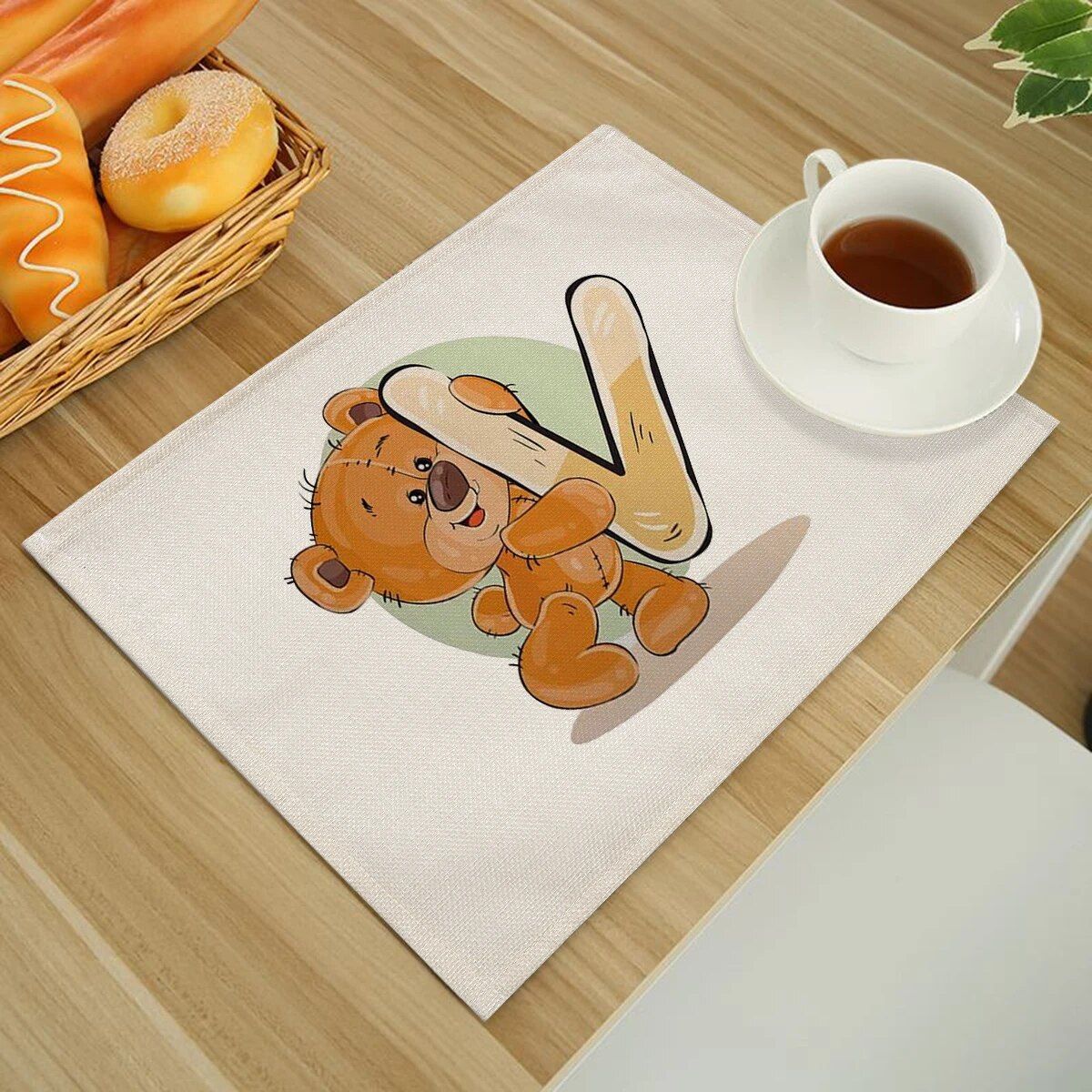 Cute Cartoon Animal Bear Kitchen Placemat for Children